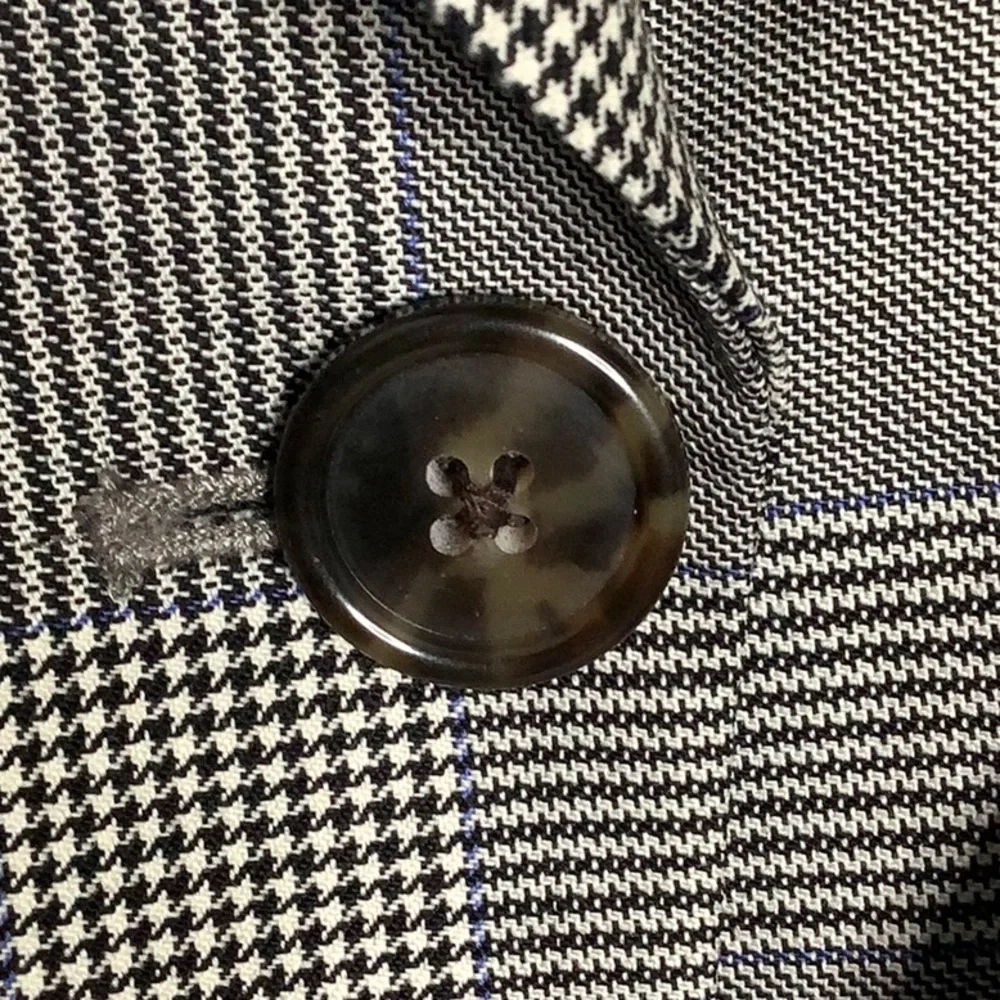 J. Crew Glen Plaid Double Breasted Wool Ruffle Pocket Blazer Jacket  Size 4